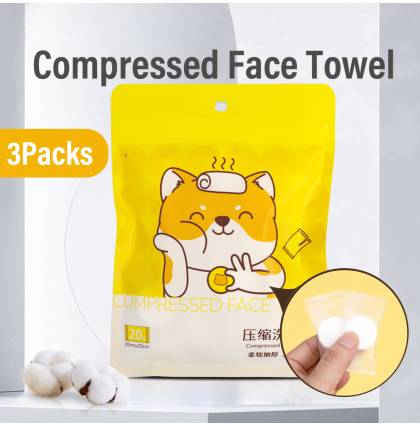 Sweet Home 3Packs Thickened Compressed Towels Soft Disposable Facial Cleansing Tissue Bathroom Beauty Travel Towels