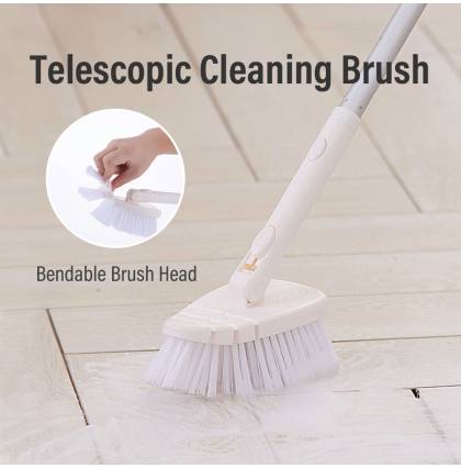 Telescopic Cleaning Brush Cleaning Tool Corner Tile Floor Cleaning Scrubber Rotate Bendable Brush Head