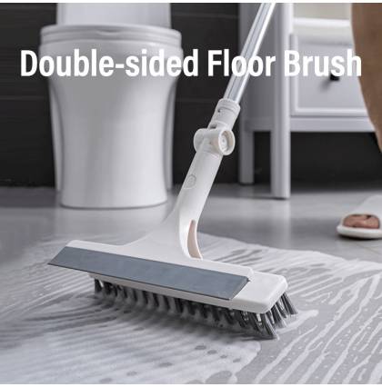 Telescopic Double-sided Floor Brush Multi-purpose Floor Squeegee Scraper Dual-use Housekeeping Cleaning Tool 22.5x115cm