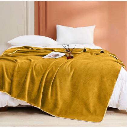 Waffle Flannel Fleece Throw Blanket Super Soft No-Shedding Warm Lightweight All Seasons Perfect for Bed Sofa