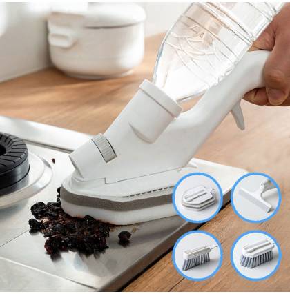 Water Spray Cleaning Brush Bathroom Tile Brush Gap Brush Glass Wiper and Household Sponge Multifunctional Cleaning Set