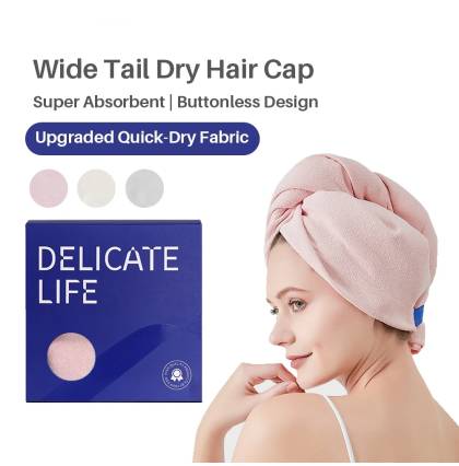 Wide Tail Dry Hair Cap Anti-bacterial Hair Drying Cap Super Absorbent Quick Hair Drying Towels 3 Colour Available