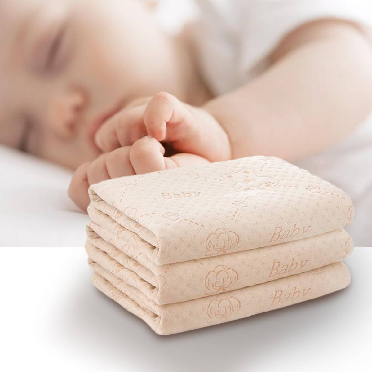 100% Natural Colored Cotton Waterproof Changing Mat Baby